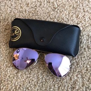 Purple lens ray bans with case!